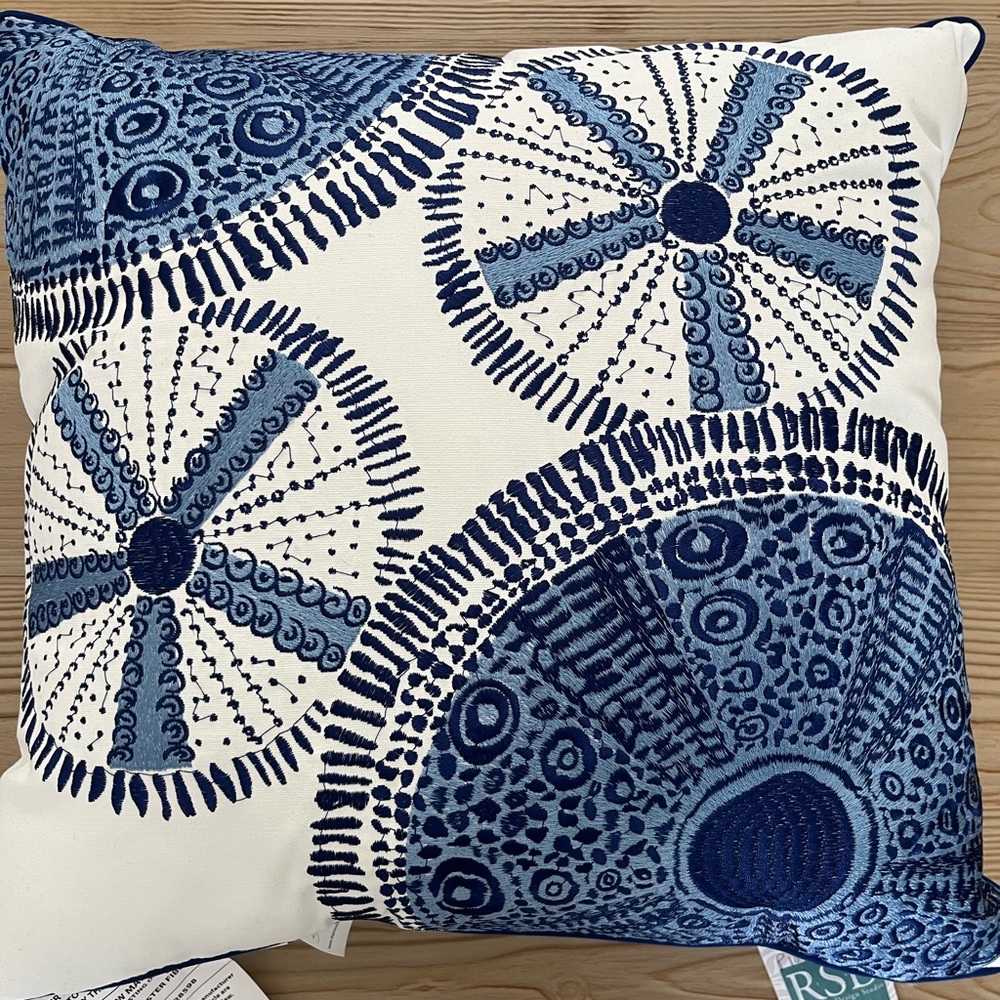 NWT Blue Sea Urchin Rightside Design Pillow